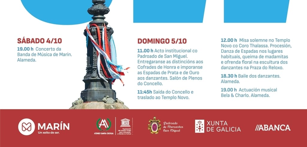 As fitas de cores xa anuncian un San Miguel, que se celebrará en Marín o 5 de outubro