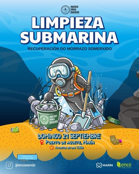Xornada de limpeza submarina do Club de Buceo Rías Baixas
