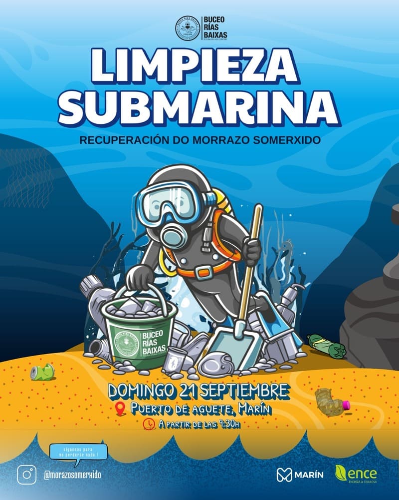 Xornada de limpeza submarina do Club de Buceo Rías Baixas