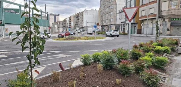 Os novos parterres da Avenida de Ourense ﬂorecen con máis de 1.000 plantas