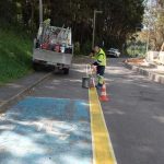 Sinalizacion provisional obra vial de praias