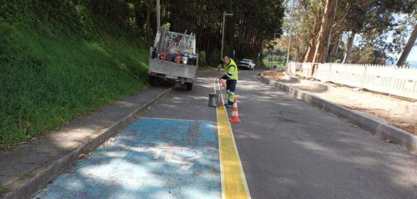 Sinalizacion provisional obra vial de praias